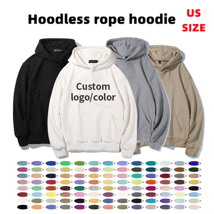 YC1802 Custom Color and LOGO/Pattern US Size 350g 100% Cotton Loose Hoodie with Hat string for Men and Women(Custom color is MOQ=60PCS/each color) CHD-034