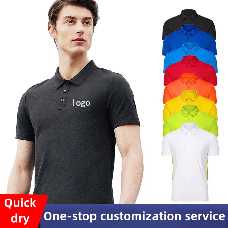 WD-S303 Custom LOGO/Pattern 165g 100% Ick Silk(Modal) Two Buttons Business Plus Size Quick Dry Polo-shirt(Instock) for Men and Women and Children CST-079 (different custom craft and logo and quantities has different custom fee)