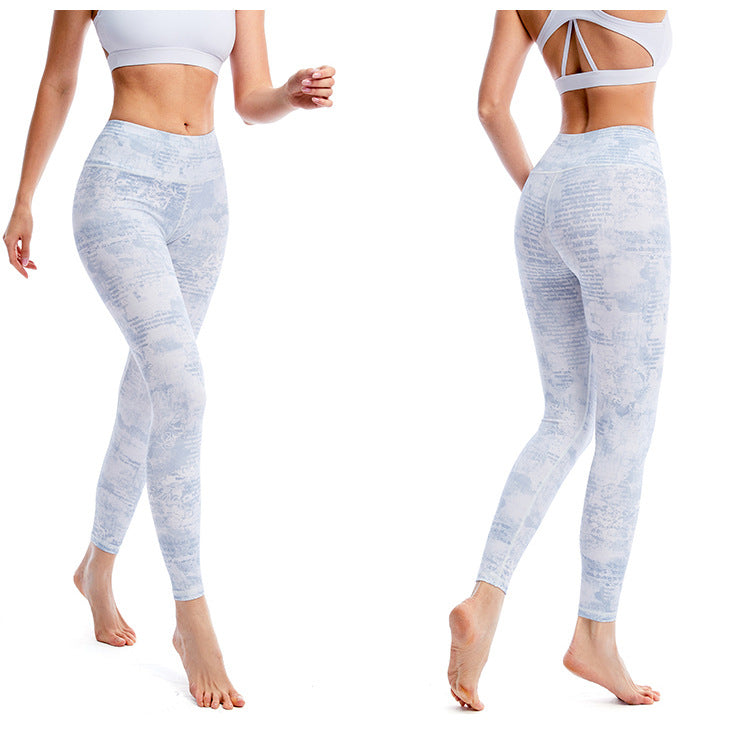 Custom LOGO/Pattern Printed 15% Spandex + 85% Polyester Training Fitness Quick Dry Yoga Pant For Women (Instock) YGPT-004 HY-7