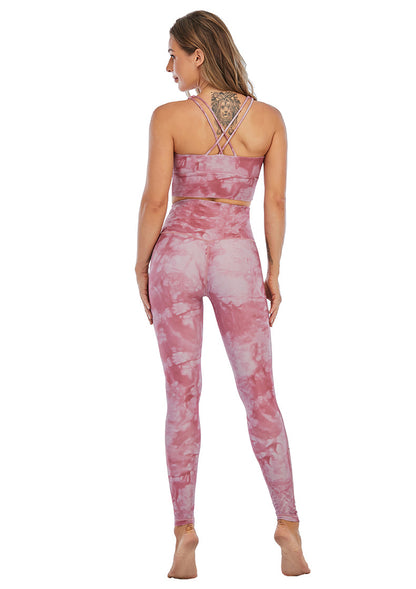 Custom LOGO/Pattern Printed 10% Spandex + 90% Polyester Training Fitness Quick Dry Yoga Pant Yoga Suit For Women (Instock) YGPT-009 TZ-2