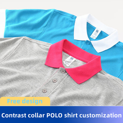 TBB-D-M Custom LOGO/Pattern 195g 65% Cotton + 35% Polyester Two Buttons Business EUR Size Polo-shirt(Instock) for Men and Women CST-072 (different custom craft and logo and quantities has different custom fee)