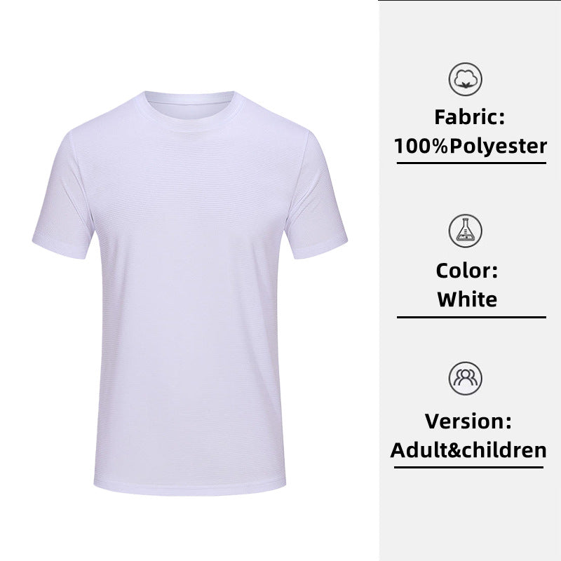 Custom LOGO/Pattern 165g 100% Polyester Modal Lightweight Soft and Breathable and Quick-drying Sport T-shirt for Kid's and Children CCT-001 WD-S108