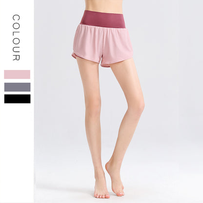 Custom LOGO/Pattern Solid Color 75% Nylon + 25% Spandex Cloud Sense Training Fitness High Waist Yoga Fake-skirt Short For Women (Instock) YGS-003 K0007