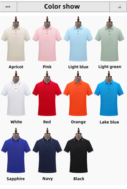 Custom LOGO/Pattern 200g 50 Counts 50% Matt Mercerized + 45% Siro Combed Cotton +5% Mulberry Silk Two Buttons Soft and Breathable 5A Antibacterial Business Plus Size Polo-shirts For Men and Women (Instock) CST-067 Z666