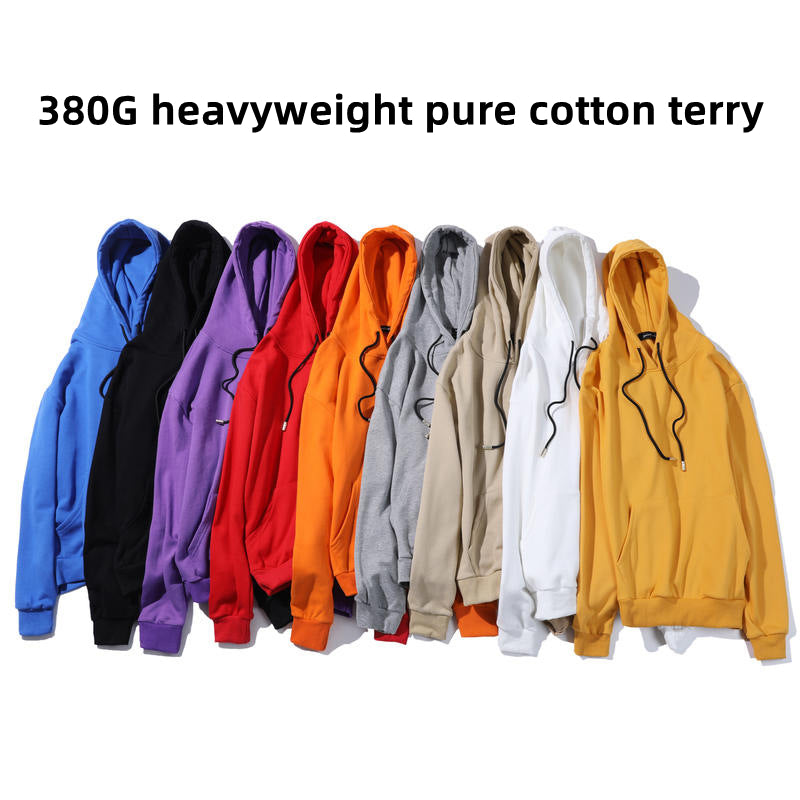 YC1802 Custom LOGO/Pattern 380g 100% Cotton Loose Drop-shoulder Thicked Hoodie for Men and Women(Instock) CHD-016