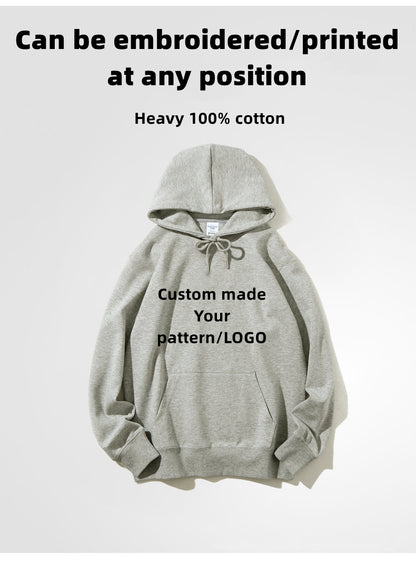 Custom LOGO/Pattern 300g Oversize Drop-shoulder Thicked 100% Cotton Terry Hoodie for Men and Women (Instock) CHD-001 BYW3002
