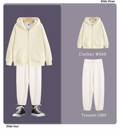 Custom LOGO/Pattern 500g 65.2% Cotton + 34.8% Polyester Add Fleece Zipper Plus Size Coat For Men and Women (Instock) CHD-050 W060