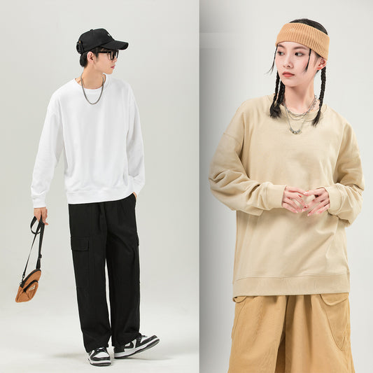 BYB330 Custom LOGO/Pattern 330g 100% Cotton Plus size Drop-shoulder Sweatshirt for Men and Women(Instock) CHD-024