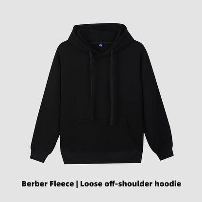 Custom LOGO/Pattern 380g Heavyweight Berber Fleece 100% Cotton Add Fleece Plus Size Hoodie For Men and Women (Instock) CHD-036 DT6612