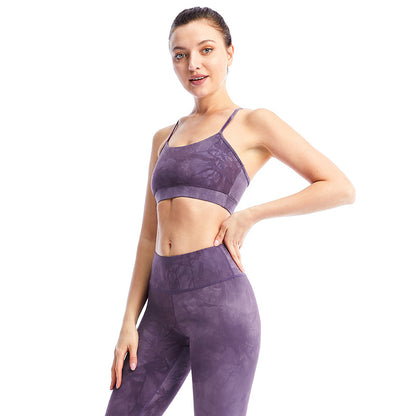 Custom LOGO/Pattern Printed 12% Spandex + 88% Polyester Training Fitness Quick Dry Yoga Bra For Women (Instock) YGPT-013 WX-4