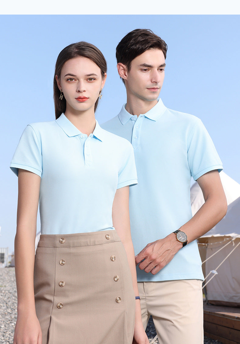 Custom LOGO/Pattern 80% Cotton + 20% Cupro Fiber Two Buttons Doesn't Shrink or Fade Soft and Breathable Business Polo-shirts For Men and Women (Instock) CST-062 Z8899