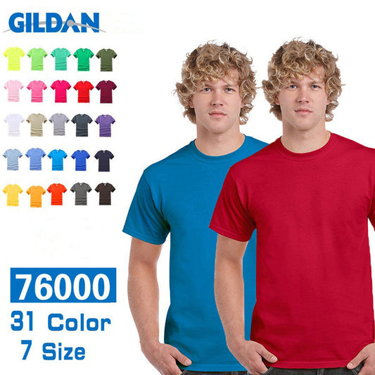 Customized 76000 Adult 180g 100% Cotton Round Neck GILDAN T-shirt CST-037 (Different customized process have different customized fee)