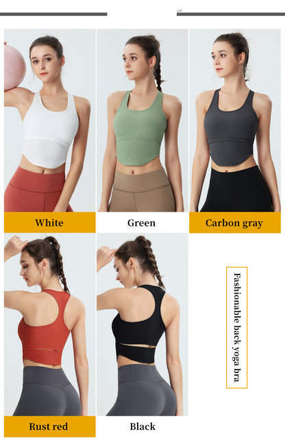 Custom LOGO/Pattern Solid Color  55% Nylon + 45% Spandex Training Fitness Yoga Bra Yoga Vest For Women (Instock) YGB-005 W0085