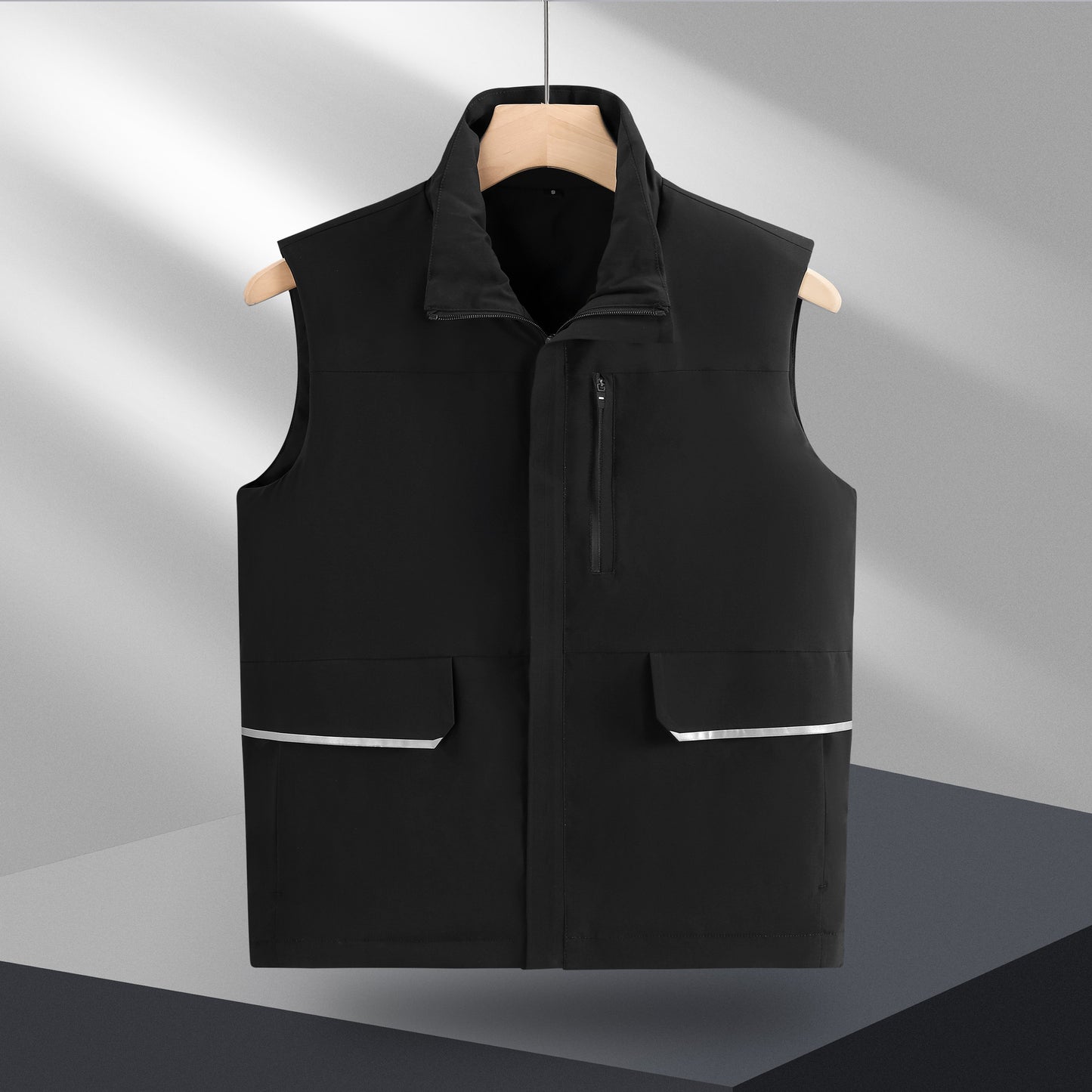 Custom LOGO/Pattern 100% Polyester Thicked Stand Collar Keep Warm Waterproof and Windproof Down Cotton Vest For Men and Women (Instock) CSVS-007 CX-BT5505