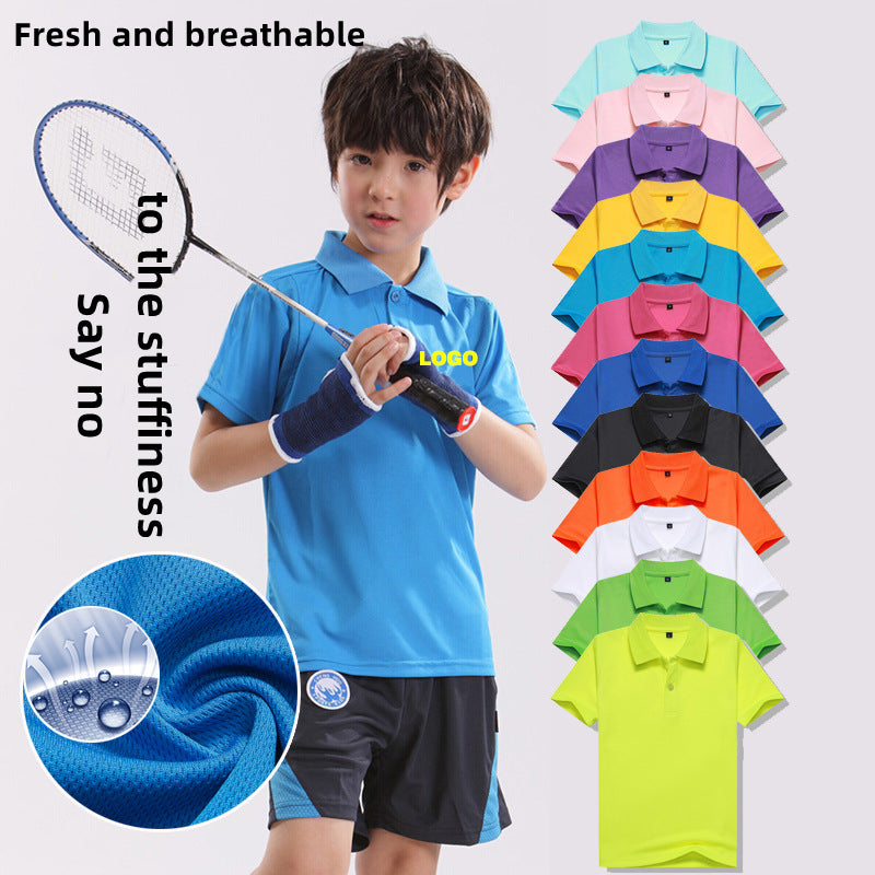 WD-S303 Custom LOGO/Pattern 165g 100% Polyester Modal Lightweight Soft and Breathable and Quick-drying Sport Polo-shirt for Children CCT-002