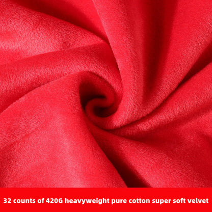 Custom LOGO/Pattern 420g 32 Counts 65% Cotton + 35% Polyester Super Soft Fleece Add Fleece Hoodie For Men and Women (Instock) CHD-041 YB-420B