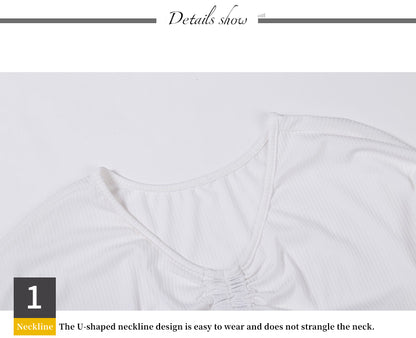 Custom LOGO/Pattern Solid Color 95% Cotton + 5% Spandex Training Fitness Reversible Drawstring Yoga Long-sleeved T-shirt Yoga Sports Tights Coat For Women (Instock) YGT-008 TD0001