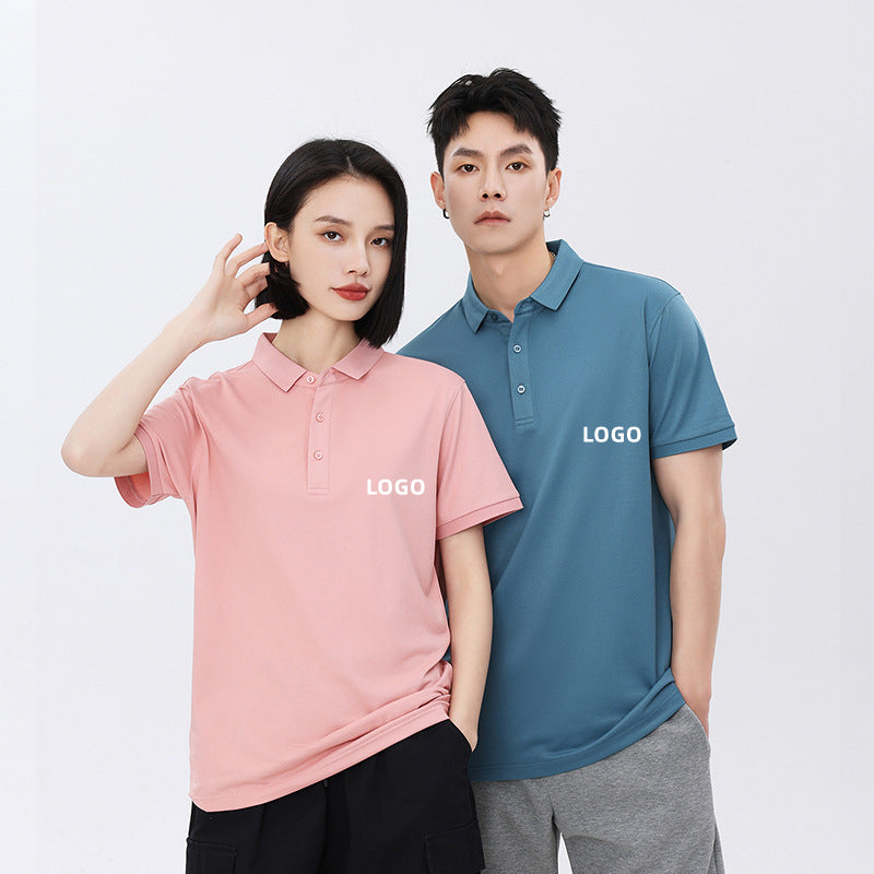 Y1515 Custom LOGO/Pattern 200g 40Counts 100% Ick Silk(Modal) Two Buttons Business Plus Size Polo-shirt(Instock) for Men and Women CST-077 (different custom craft and logo and quantities has different custom fee)