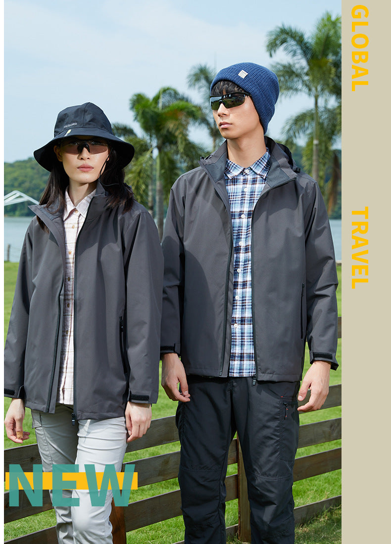 Custom LOGO/Pattern Waterproof and Windproof Work and Travel and Camping Single Layer Outdoor Jackets For Men and Women (Instock) CSJK-008 KF5199