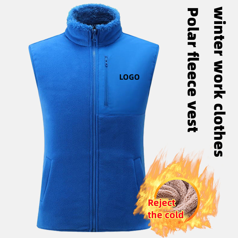 Custom LOGO/Pattern 100% Polyester Thin Stand Collar Polar Fleece Inner Keep Warm Windproof Vest For Men and Women (Instock) CSVS-004 KF-K51