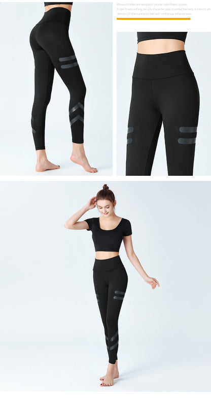 Custom LOGO/Pattern Solid Color 88% Polyester + 12% Spandex Training Fitness High Waist Yoga Long Pants For Women (Instock) YGP-015 K0093