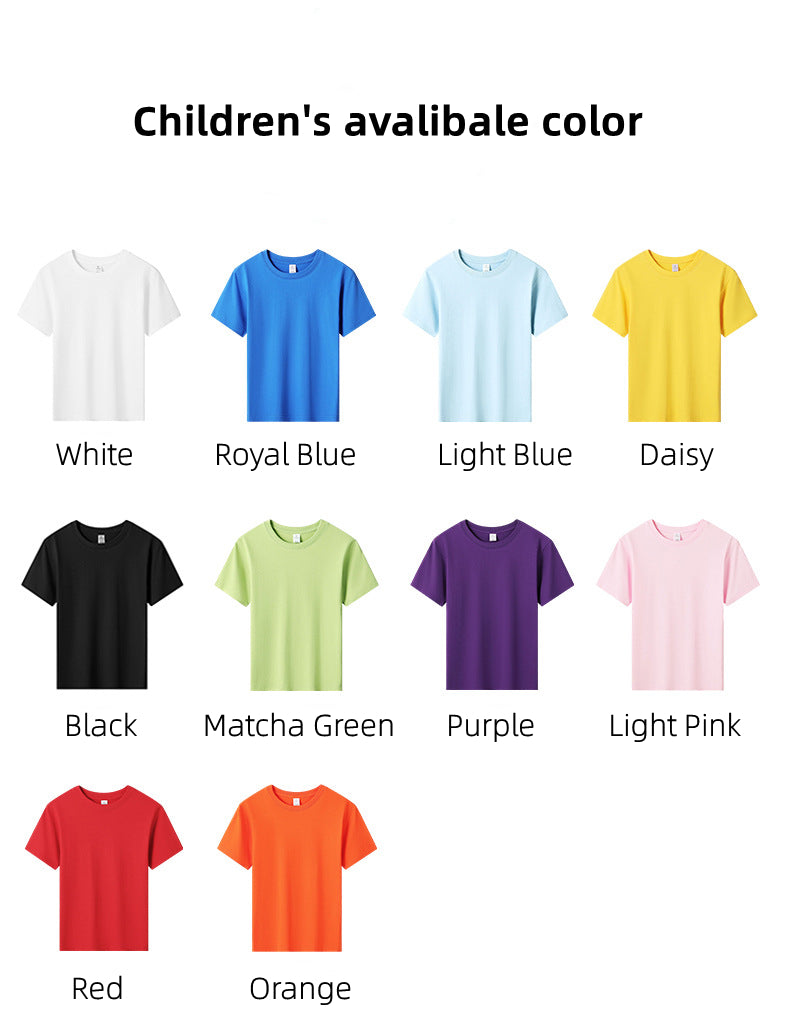 Customized LOGO/Pattern USA Size Adult and Children 180g 100% Cotton Round Neck T-shirt For Men and Women (Instock) CST-001 79000