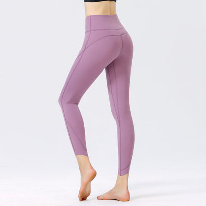 Custom LOGO/Pattern Solid Color  75% Nylon + 25% Spandex Training Fitness High Waist Yoga Long Pants For Women (Instock) YGP-005 K0013