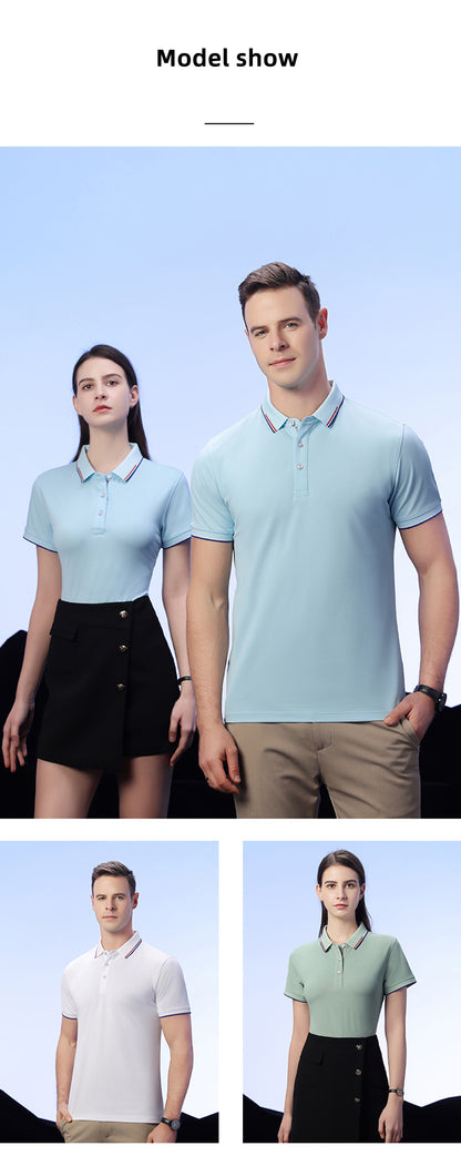 Custom LOGO/Pattern 48% Cotton + 45% Polyester + 4% Spandex Two Buttons Soft and Breathable Antibacterial Business Polo-shirts For Men and Women (Instock) CST-081 SD33217