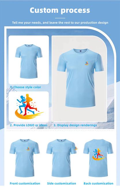 Custom LOGO/Pattern 200g 100% Polyester (Modal) Soft and Breathable and Quick-drying Sport T-shirt For Children (Instock) CCT-005 SH-SF01-02