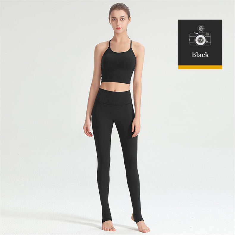 Custom LOGO/Pattern Solid Color 75% Nylon + 25% Spandex Training Fitness High Waist Yoga Long Pants For Women (Instock) YGP-012 K0056