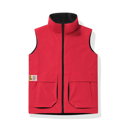 Custom LOGO/Pattern 100% Polyester Plus Size Thin Stand Collar Thin Down Vest For Men and Women (Instock) CSVS-001 FJ-PG22977A