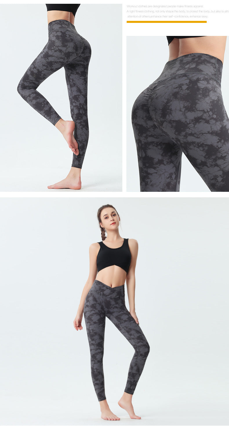 Custom LOGO/Pattern Printed 25% Spandex + 75% Nylon Training Fitness Quick Dry Yoga Pant  For Women (Instock) YGPT-010 K0072