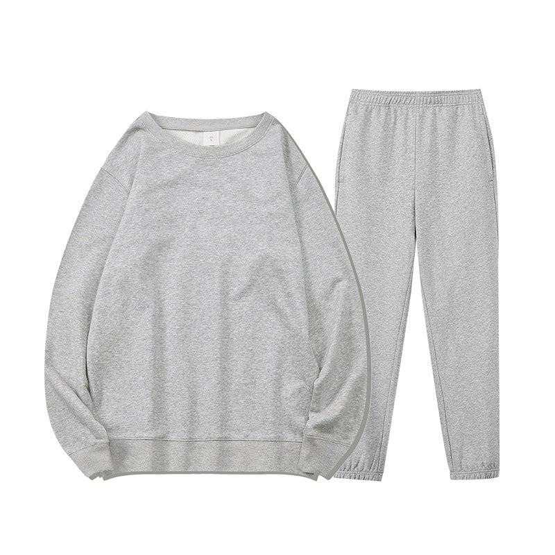 Custom Logo/pattern 100% Cotton Loose Sport Hoodie + Pant Set For Men and Women (Instock) CSHS-005 JM-8218A + JM-FS11266