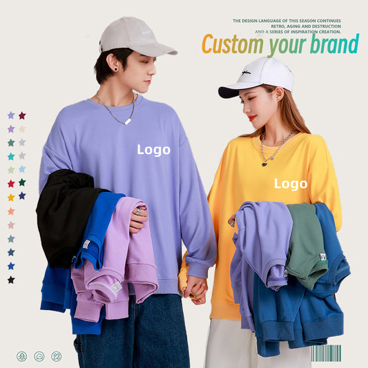 M027 Custom LOGO/Pattern 260g 100% Spandex Drop-shoulder Sweatshirt for Men and Women(Instock) CHD-026