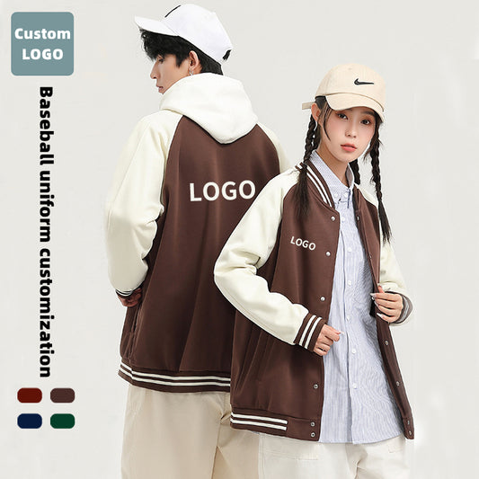 Custom LOGO/Pattern 320g 65% Cotton + 35% Polyester Loose Retro Baseball Uniform For Men and Women (Instock) BSUF-001 CH-D998