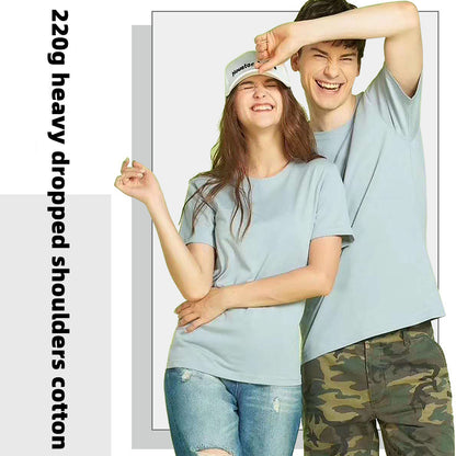 Customized  YC2201 Adult 220g 40 Sticks 100% Cotton Round Neck T-shirt CST-034 (Different customized process have different customized fee)